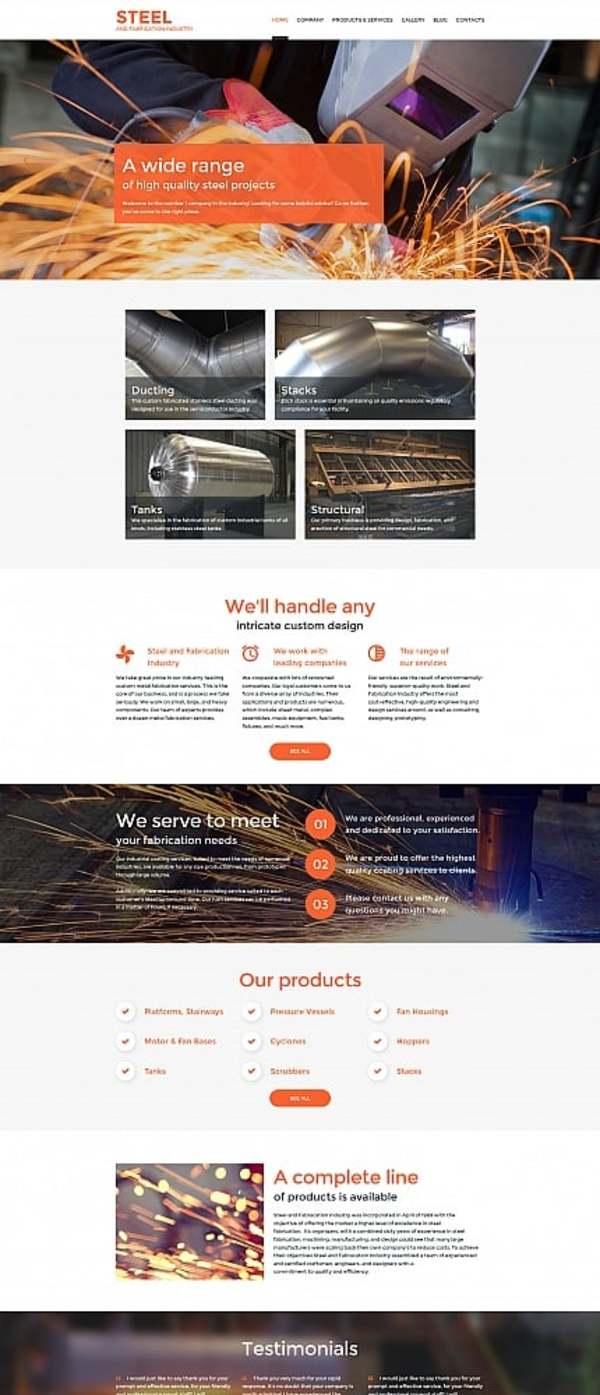 Manufacturing Company Moto CMS 3 Template