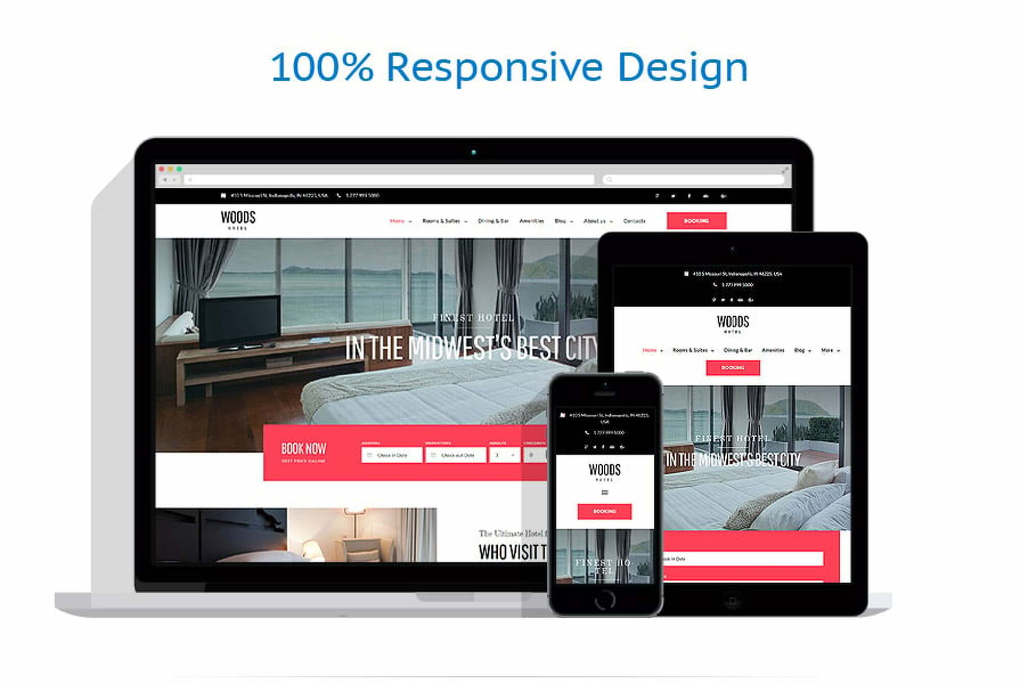 Woods Hotel - Hotel& Resort WordPress Theme