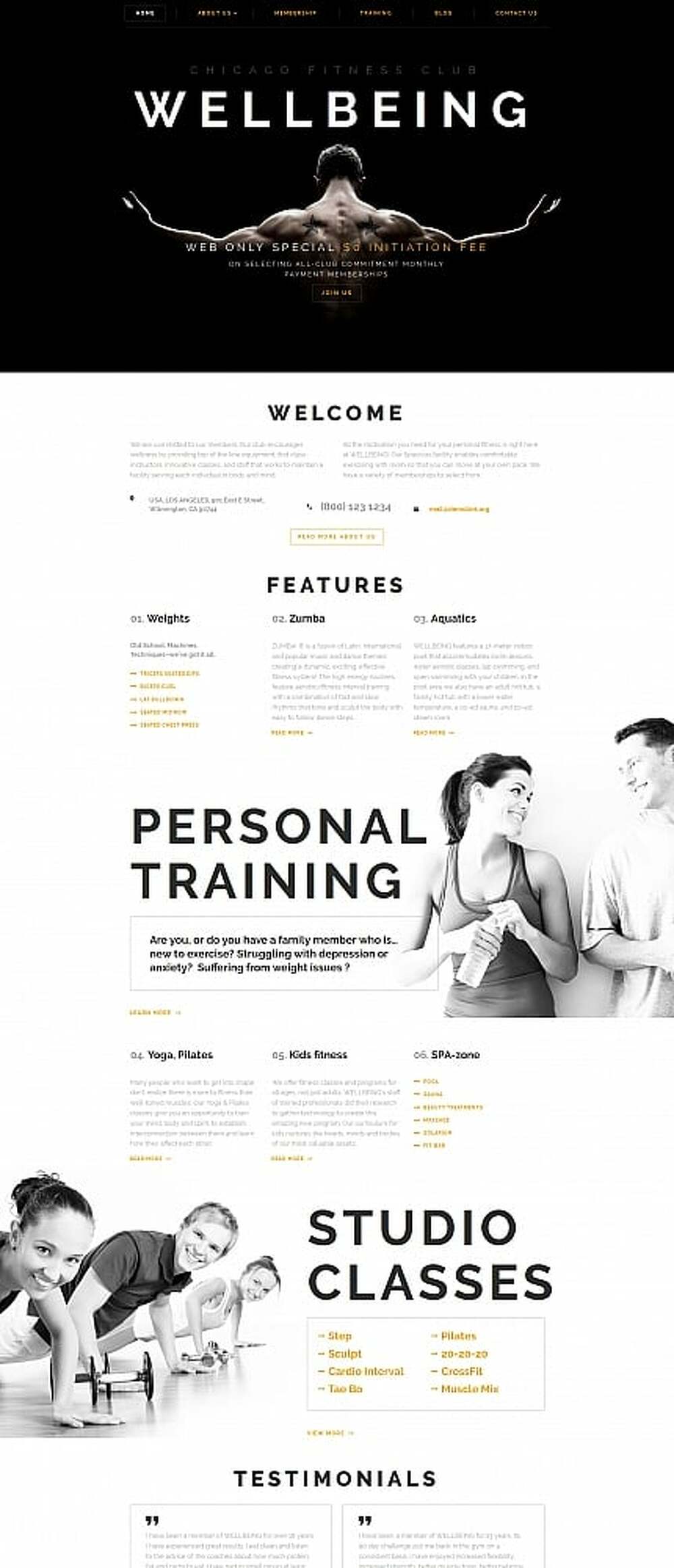 Wellbeing - Fitness Club Moto CMS 3 Template