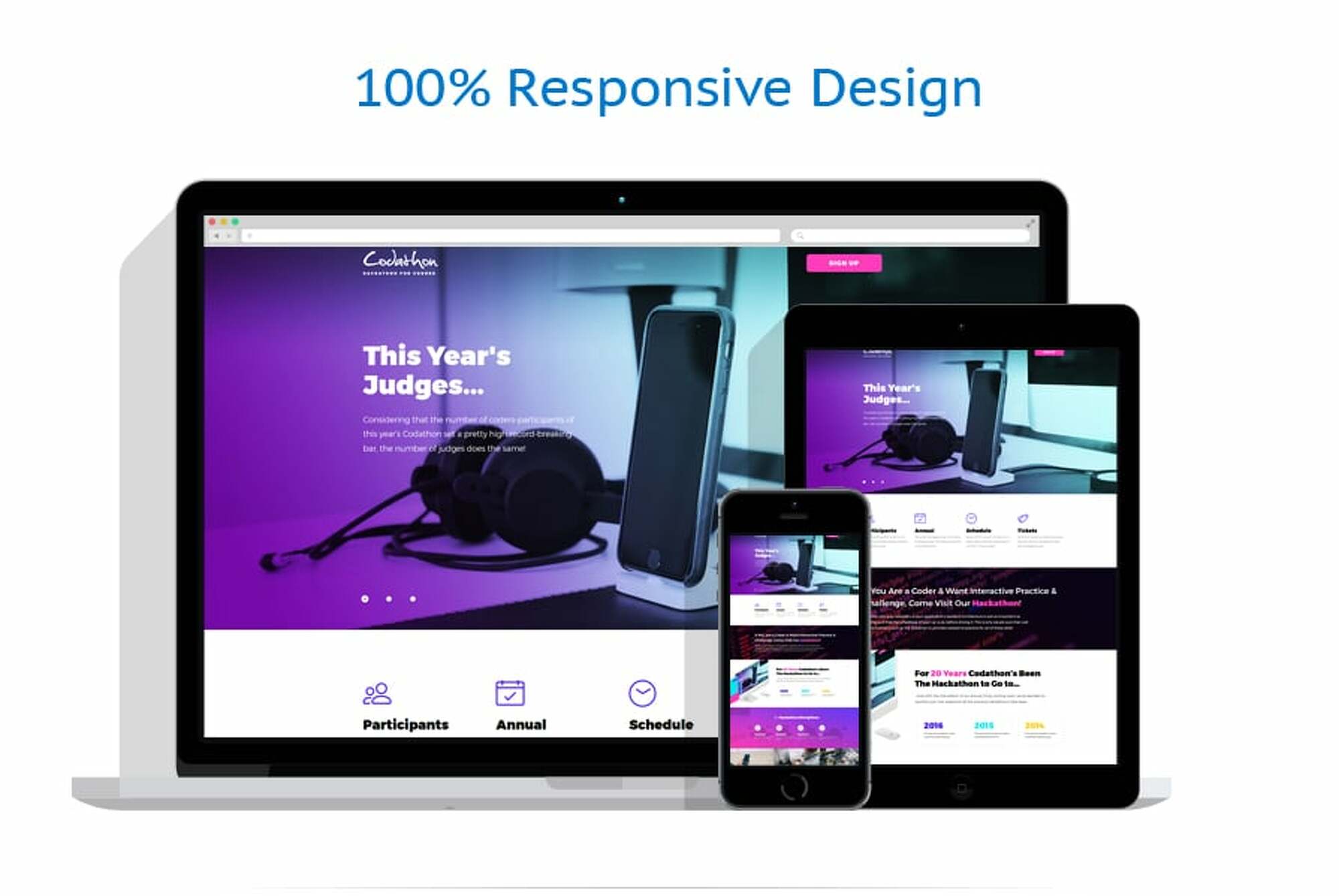 Codathon - Hackathon for Coders Landing WordPress Theme