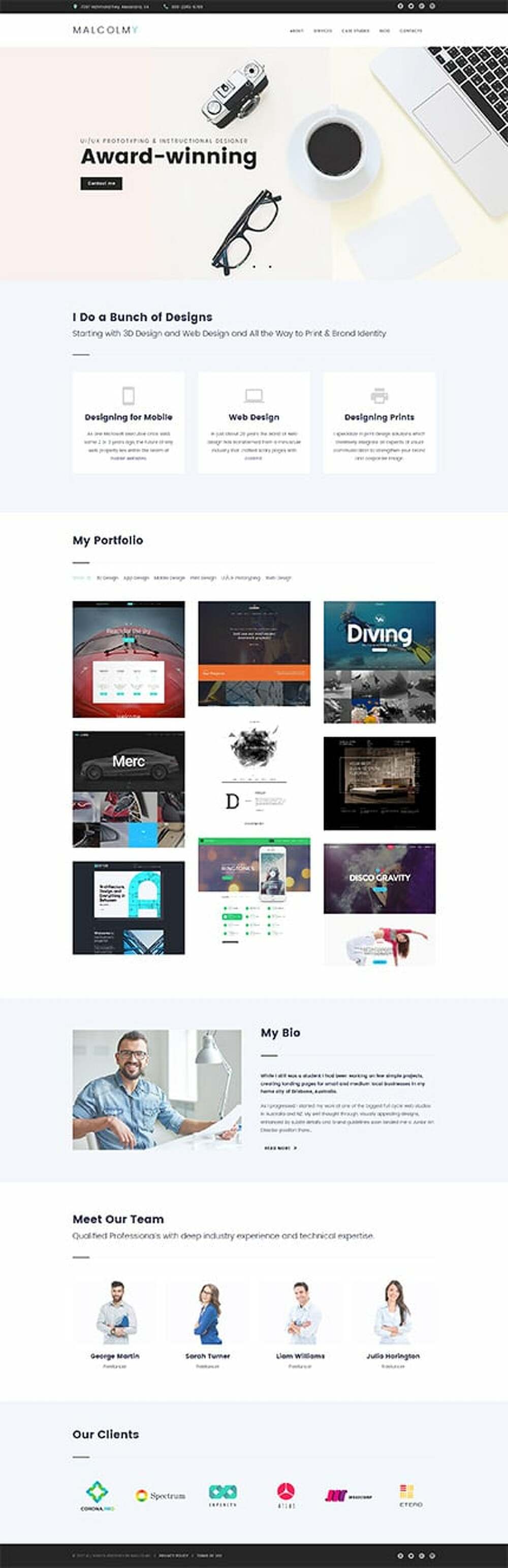 MalcolmY - Professional and Good-Looking Web Design Portfolio Templates