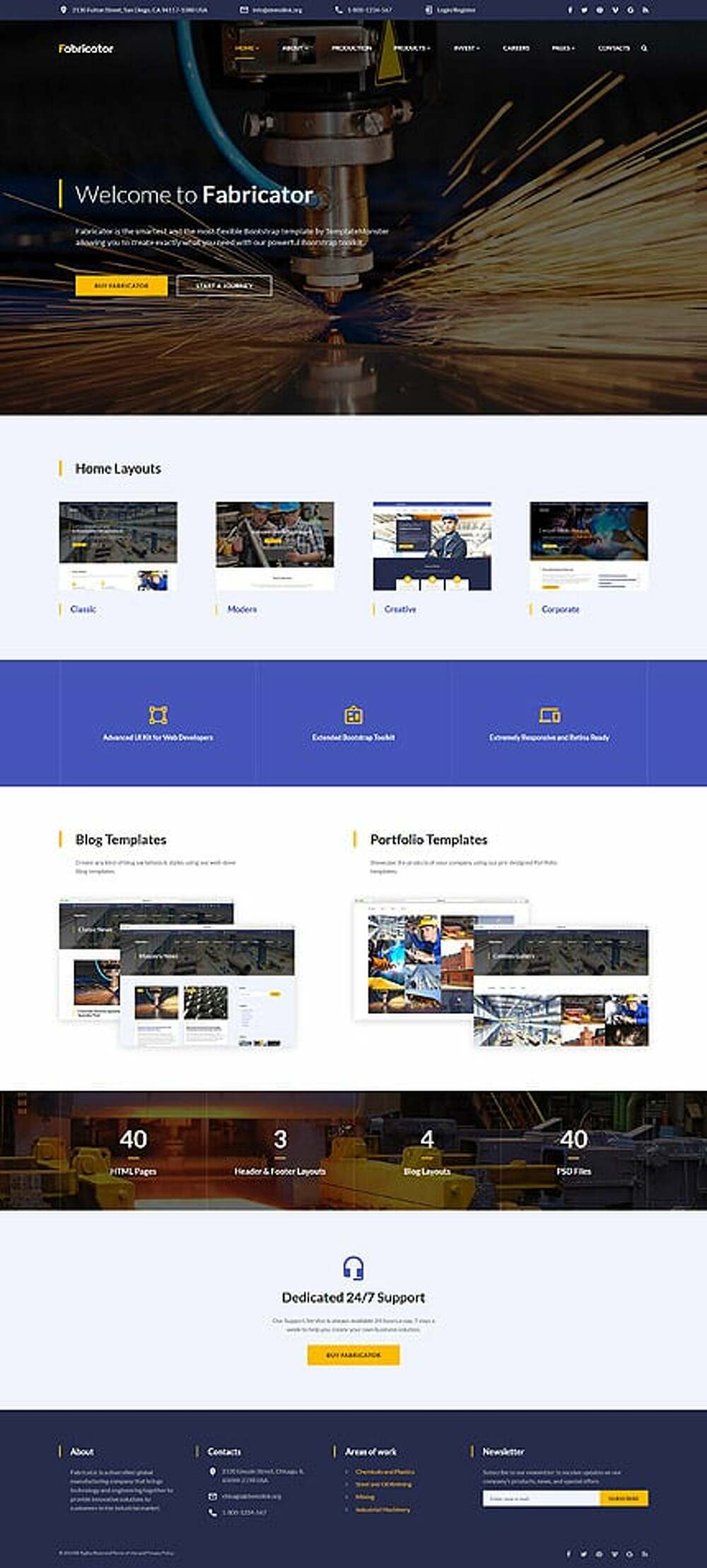 Fabricator - Industrial Company HTML5 Website Template