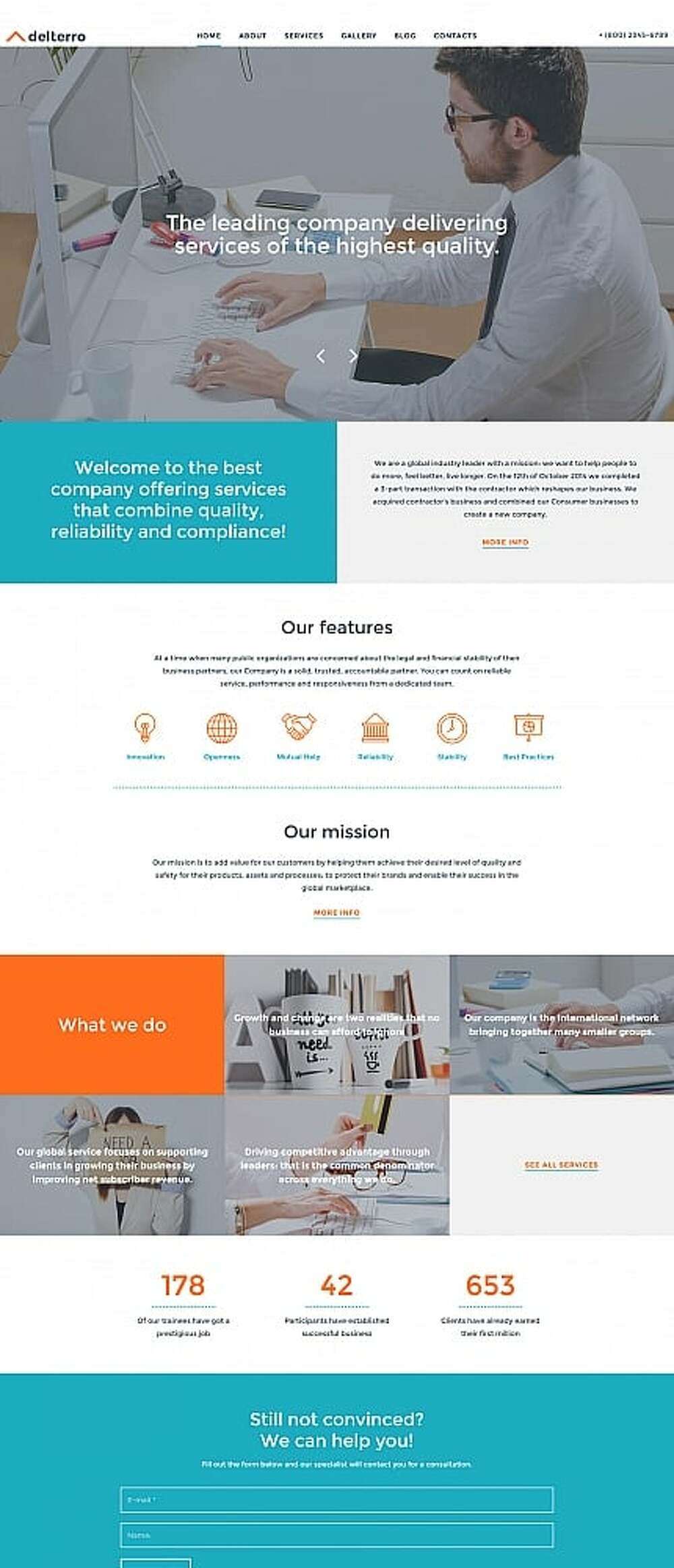 Delterro - Business Company Moto CMS 3 Template