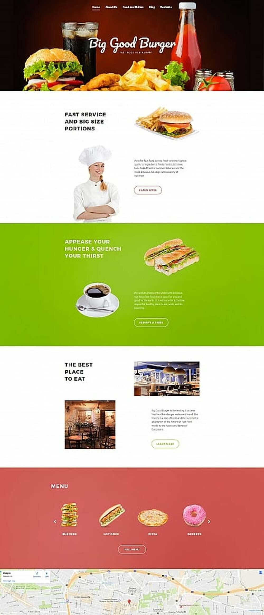 Fast Food Restaurant MotoCMS Website Template