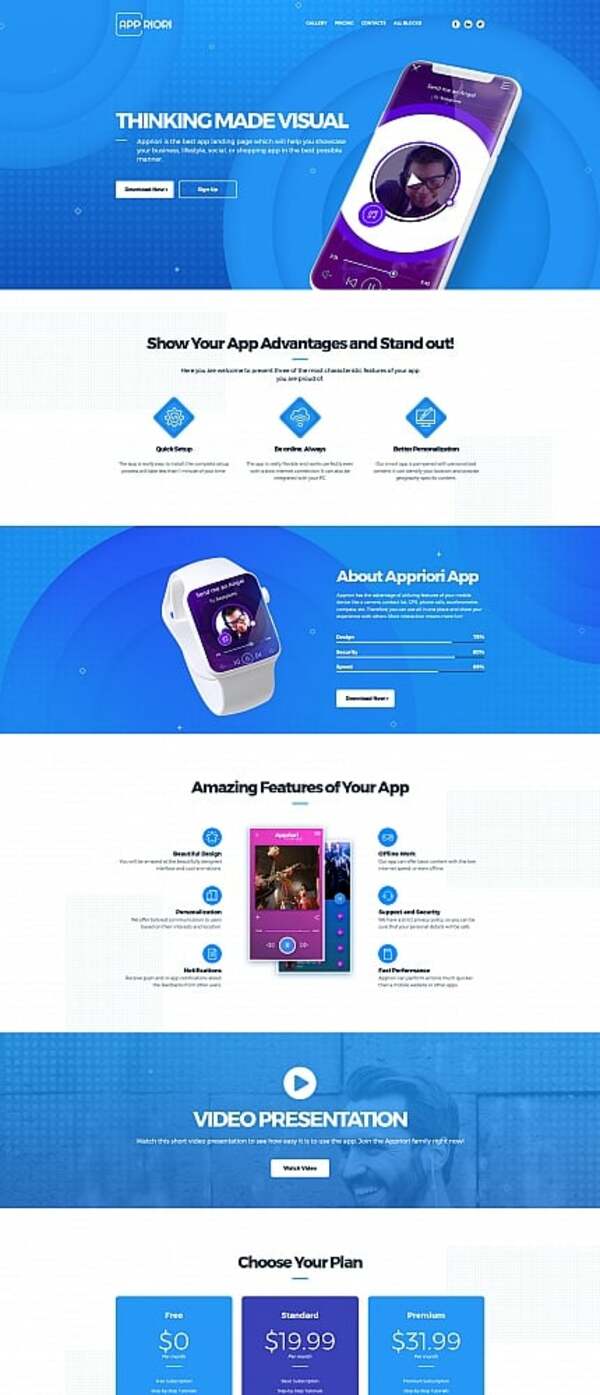 Appriori - Multipurpose Mobile App Landing Page Template