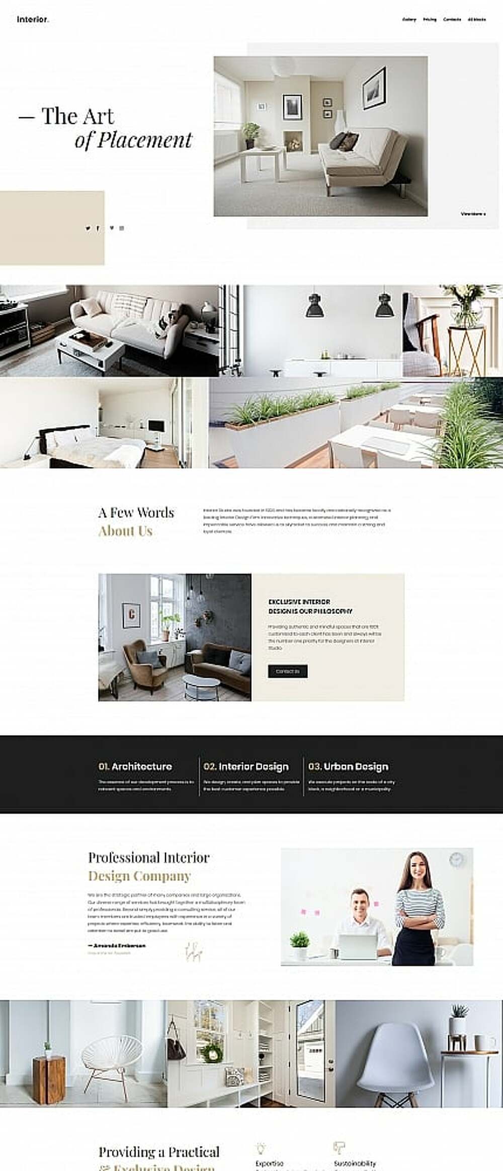 Interior Design MotoCMS 3 Landing Page Template