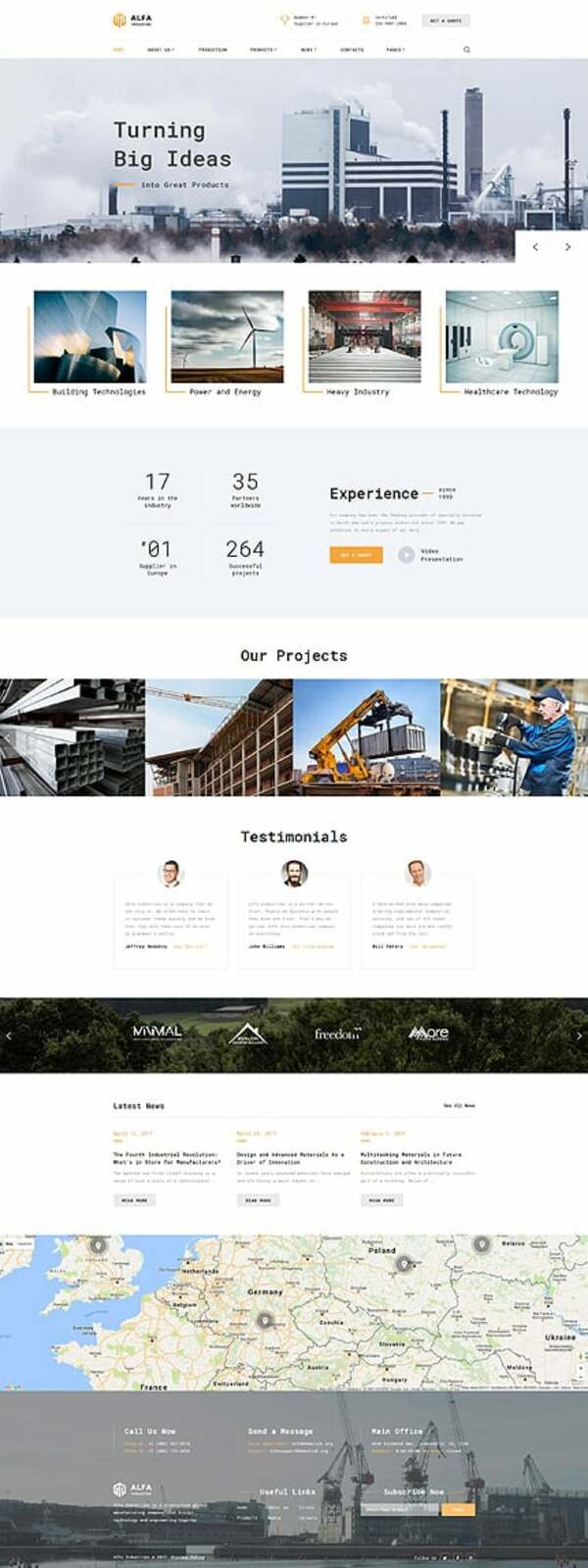 Alfa Industries - Heavy Industries Multipage Website Template