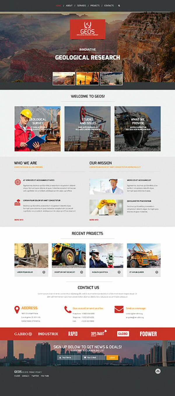 Industrial Responsive Website Template
