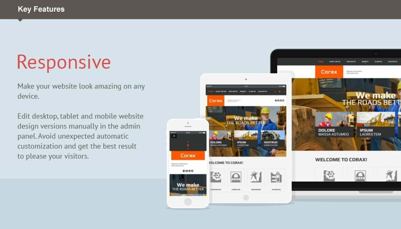 Industrial Responsive Moto CMS 3 Template