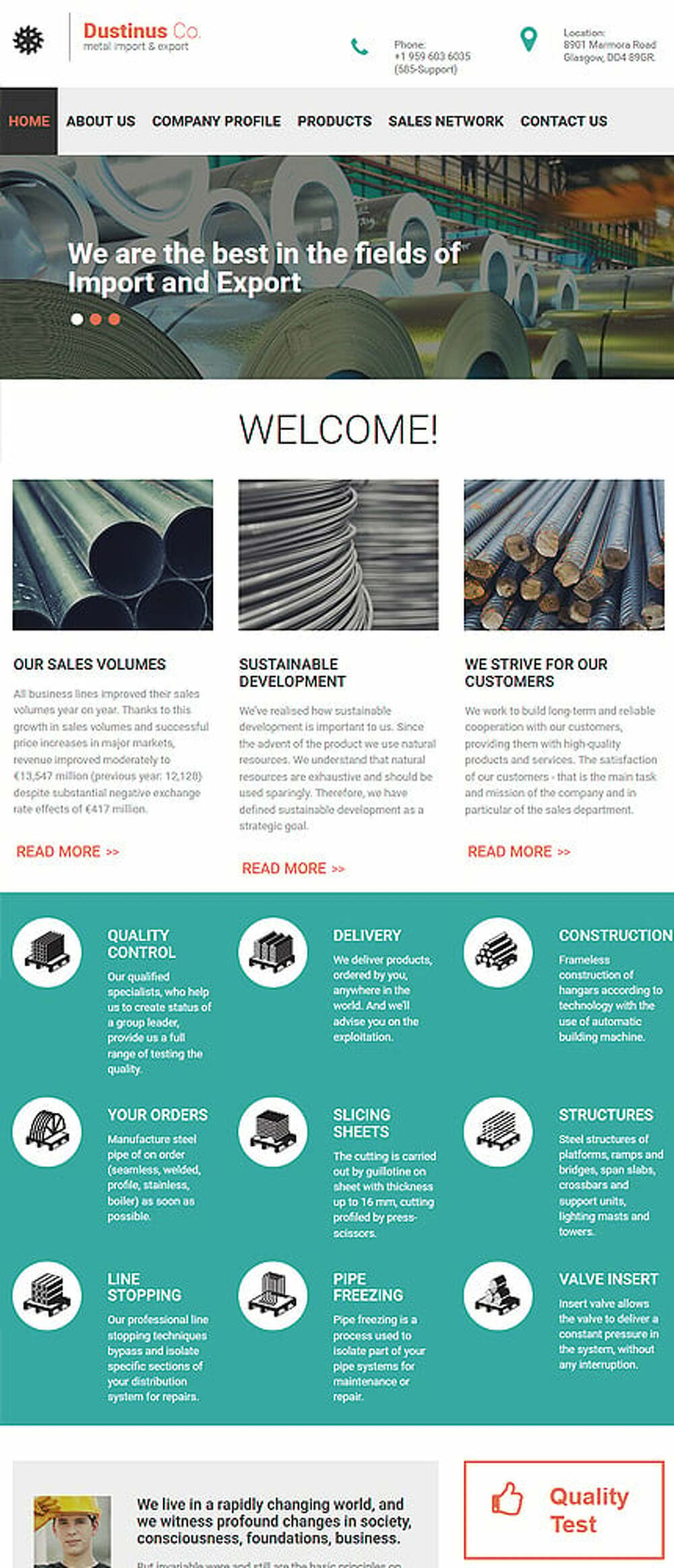 Steel Industry Moto CMS 3 Template