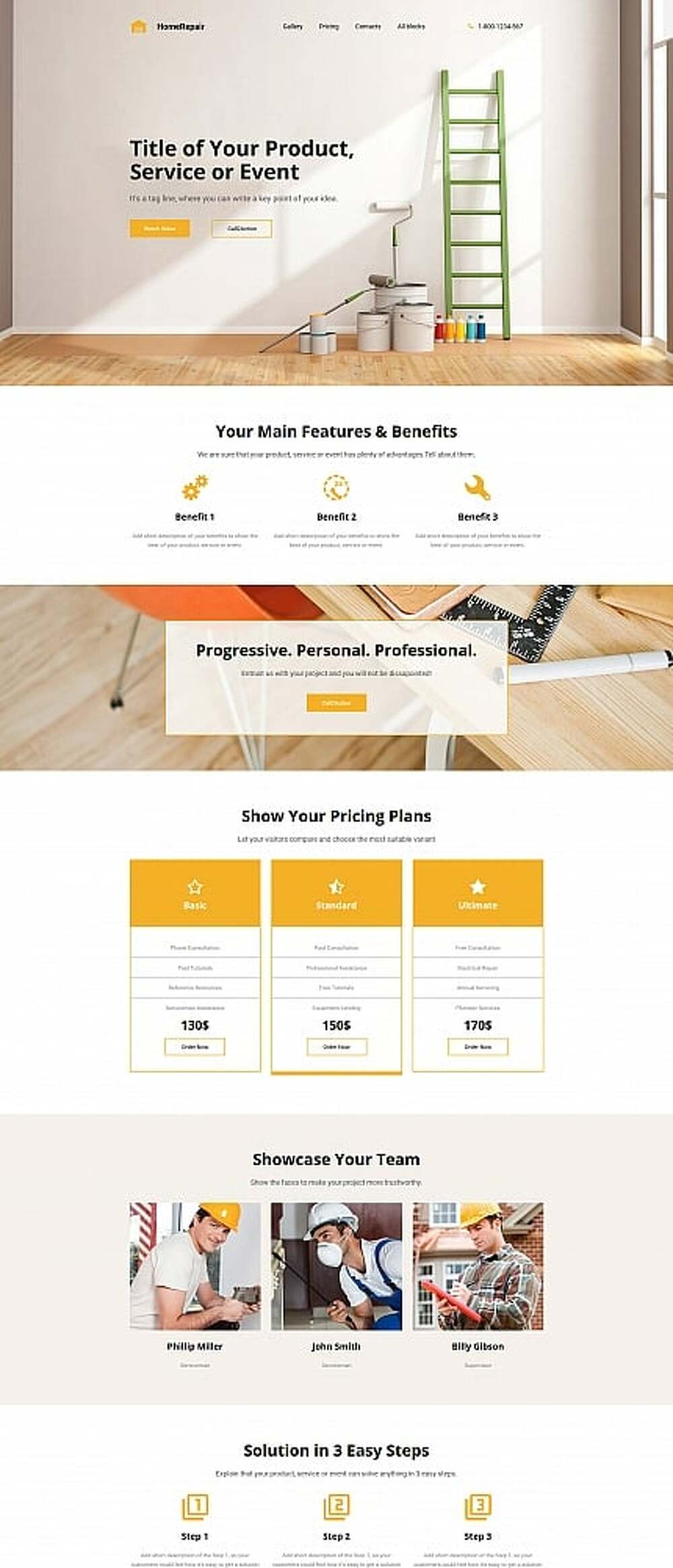 Home Repairs Landing Page Template