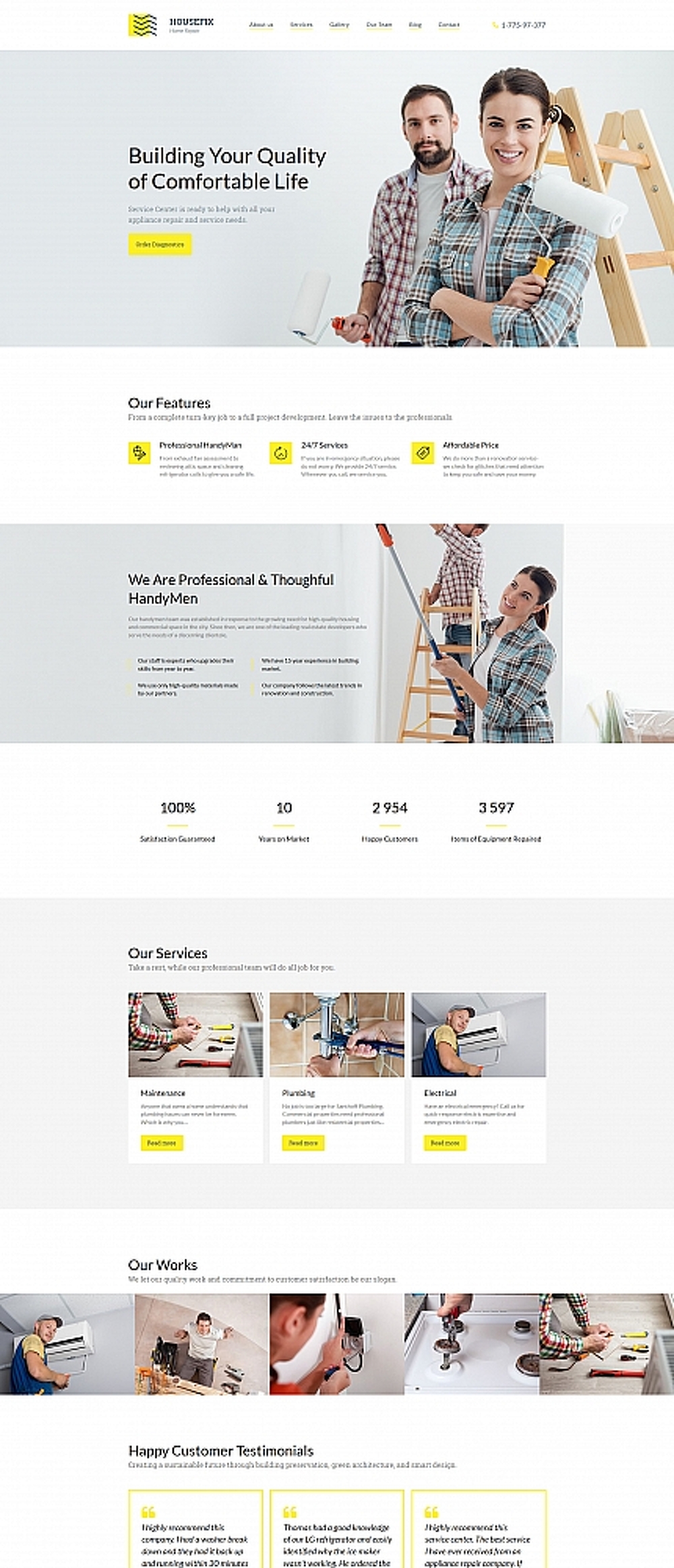 Housefix - Home Repairs Premium Moto CMS 3 Template
