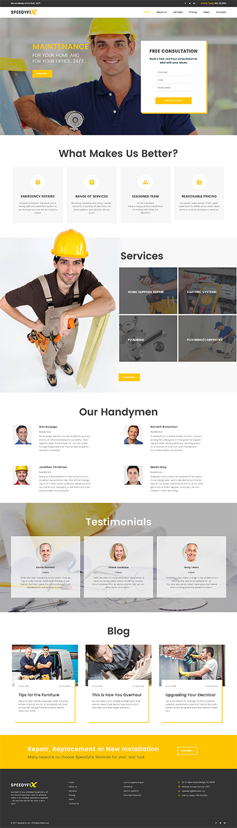 SpeedyFix - Handyman Services WordPress Theme